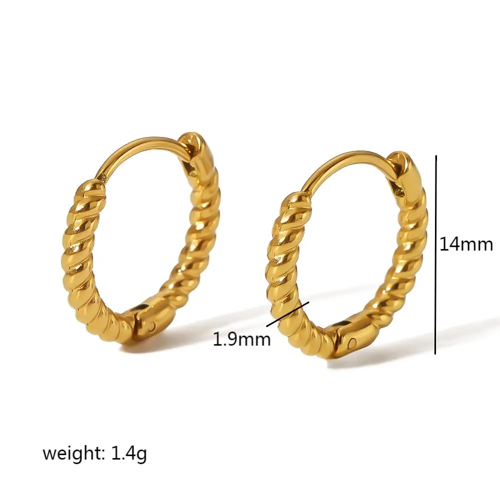 1 Pair Classic Simple Style Geometric Stainless Steel 18k Gold Plated Women's Hoop Earrings Picture2